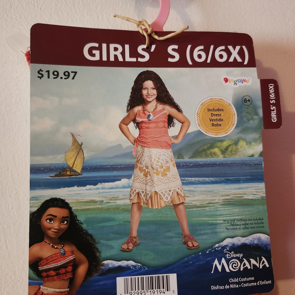 Disney Moana Girls' Costume with Coral and Cream